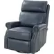 Crews Barone Navy Blue Leather Swivel Glider Recliner with Nailhead Trim