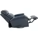 Crews Barone Navy Blue Leather Swivel Glider Recliner with Nailhead Trim