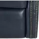 Crews Barone Navy Blue Leather Swivel Glider Recliner with Nailhead Trim