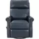 Crews Barone Navy Blue Leather Swivel Glider Recliner with Nailhead Trim