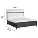 Meadowrise Raisin Black and White King Upholstered Panel Bed