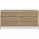 Palmetto Beige and Brown 6 Drawer Dresser