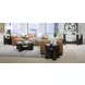 Beckham Rustic Tavern D Shaped Glass Top Sofa Table