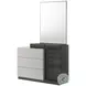 Cube High Gloss Light And Dark Zebra Gray Dresser And Mirror