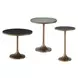 Curated Black and Gold Round Granite Top Nouveau Occasional Table Set