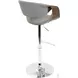 Curvo Walnut And Light Gray Adjustable Swivel Bar Stool Set of 2