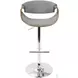 Curvo Walnut And Light Gray Adjustable Swivel Bar Stool Set of 2