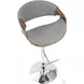 Curvo Walnut And Light Gray Adjustable Swivel Bar Stool Set of 2
