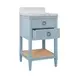 Cutler Matte Light Blue Lacquer Carrera Marble Top 24" Bath Vanity