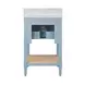 Cutler Matte Light Blue Lacquer Carrera Marble Top 24" Bath Vanity