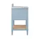 Cutler Matte Light Blue Lacquer Carrera Marble Top 24" Bath Vanity