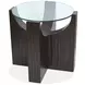 Beckham Rustic Tavern Round Glass Top Accent Table