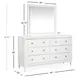 Springhouse Whisper White 6 Drawer Dresser with Rectangular Mirror