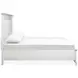 Crownfall Whisper White and Cerused Nutmeg Queen Upholstered Storage Panel Bed