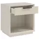 Cotiere Cream Linen Performance Fabric 1 Drawer Nightstand with USB Charging