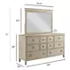 Clearview Oyster 8 Drawer Fremont Dresser with Rectangular Mirror