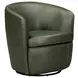 Valdoro Lyric Sage Leather Upholstered Swivel Club Chair