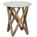 Wyman Banswara White Round Marble Top Ocassional Table