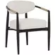 Merrowyn Black and Louis Cream Performance Fabric Dining Arm Chair