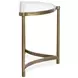 Cassidy Aged Brass and Volakas Classic Demilune Glass Top Sofa Table