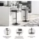 Strumford Grey And Black Swivel Adjustable Bar Stool Set Of 2
