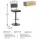Strumford Grey And Black Swivel Adjustable Bar Stool Set Of 2