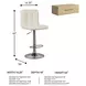 Bellatier Bone Tall Upholstered Swivel Adjustable Bar Stool Set of 2