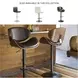 Bellatier Brown Tall Upholstered Swivel Adjustable Bar Stool