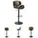 Bellatier Brown Tall Upholstered Swivel Adjustable Bar Stool