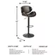 Bellatier Brown Tall Upholstered Swivel Adjustable Bar Stool