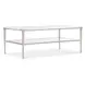 Melange Champagne Gold and White Rectangular Marble Top Jen Cocktail Table