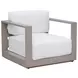 Tavira Stinson White Performance Fabric Upholstered Outdoor Arm Chair