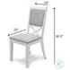 Island Haven Blanc and Gray Upholstered Dining Chair Set of 2