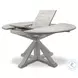 Island Haven Taupe 45" Round Extendable Butterfly Dining Table with Storage