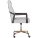 Collin Saloon Light Gray Leather Upholstered Office Chair