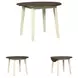Woodanville Cream and Brown Round Extendable Dining Table