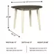 Woodanville Cream and Brown Round Extendable Dining Table
