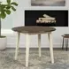 Woodanville Cream and Brown Round Extendable Dining Table