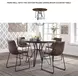 Centiar Brown and Black Dining Upholstered Side Chair Set of 2