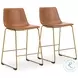 Crandox Brown And Gold Counter Height Stool