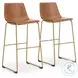 Crandox Brown And Gold Bar Stool