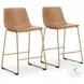 Crandox Toast And Gold Counter Height Stool