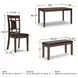 Bennox Brown 6 Piece Rectangular Dining Room Set