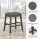 Caitbrook Gray Upholstered Stool Set of 2