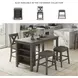 Caitbrook Gray Upholstered Stool Set of 2