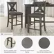 Caitbrook Gray Upholstered Bar Stool Set of 2