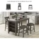 Caitbrook Gray Upholstered Bar Stool Set of 2