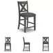 Caitbrook Gray Upholstered Bar Stool Set of 2