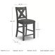 Caitbrook Gray Upholstered Bar Stool Set of 2