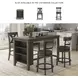 Caitbrook Gray Upholstered Swivel Bar Stool